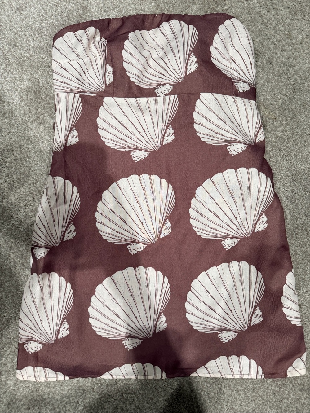Strapless Shell-Print Mini Dress in Dusty Rose - Picture 2 of 6